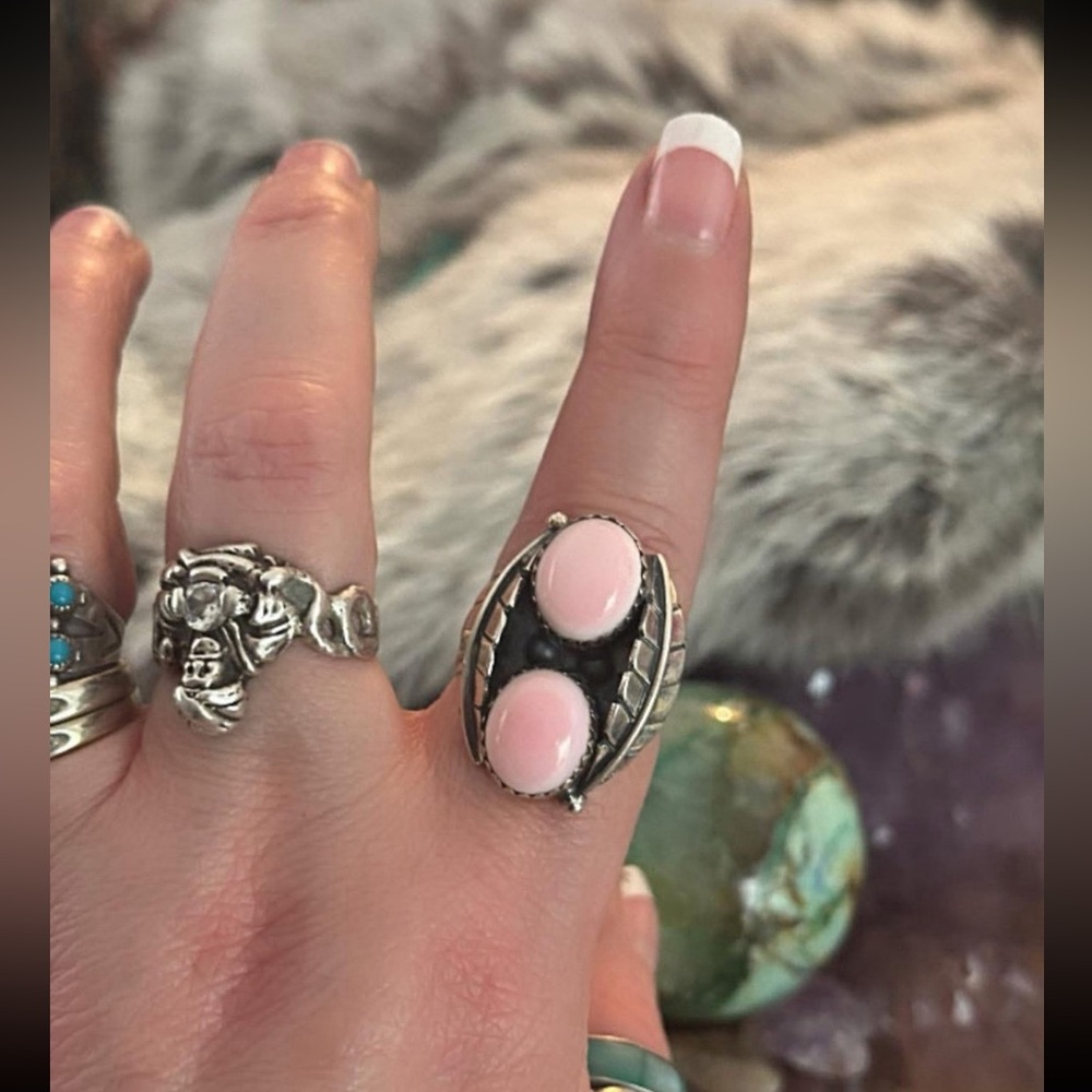 Pink Conch Double Stone Shadowbox Southwestern St… - image 4